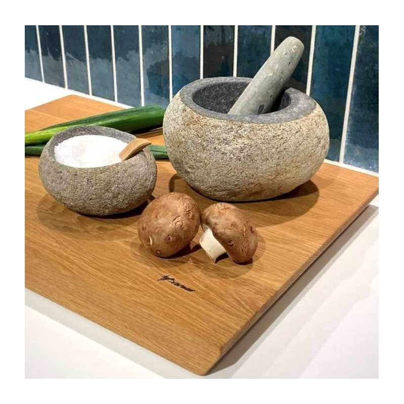 Huggeblok og skærebræt i eg