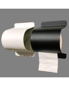 Sorte og hvide toiletpapirholdere
