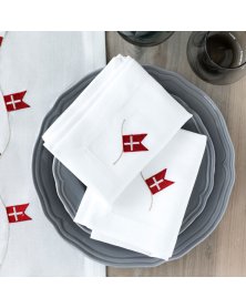 Servietter med dannebrogsflag tilbud