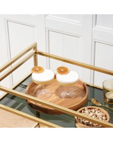 Runde træbakker i eg med kant