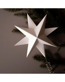 Topstjerne til juletræ i hvidt papir