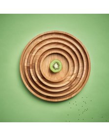 Runde circle bakker i egetræ med kant fra by brorson