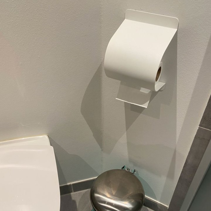 Toiletrulleholder til væg i hvid metal