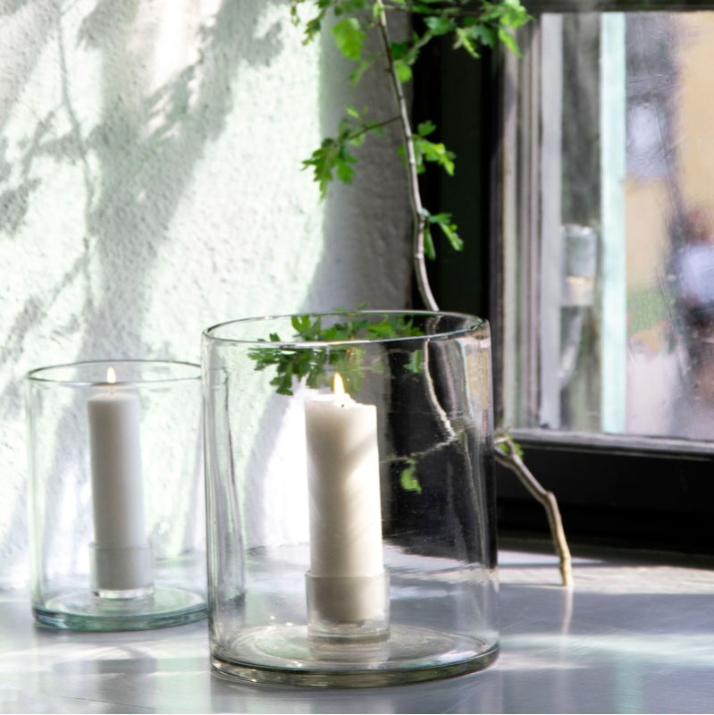 Lanterner i glas til bloklys Lanterner i glas til bloklys