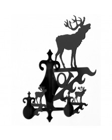 Stor Sort Vildtkrog med 12 kroge med Kronhjort