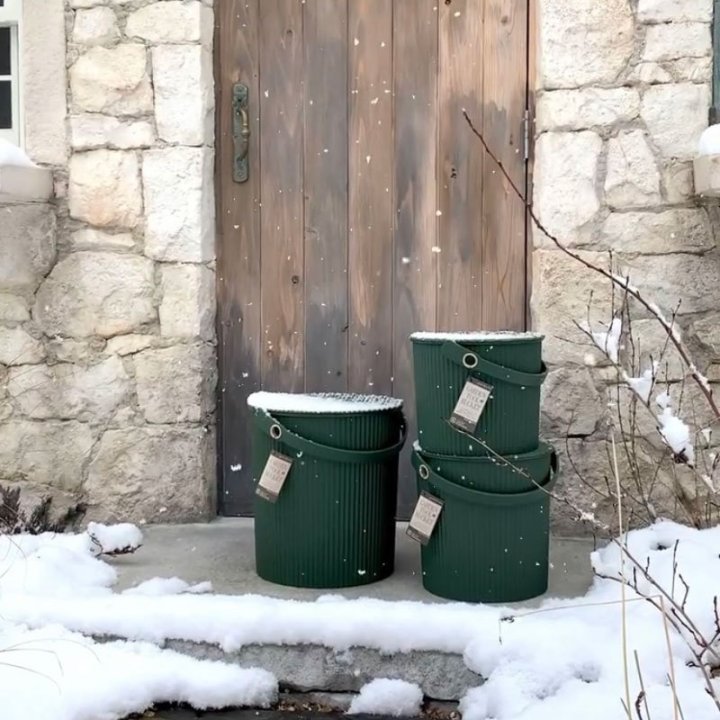 Frostsikre spande med låg