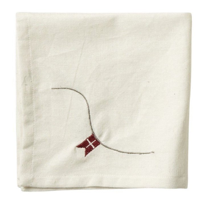 Hvide stofservietter med flag