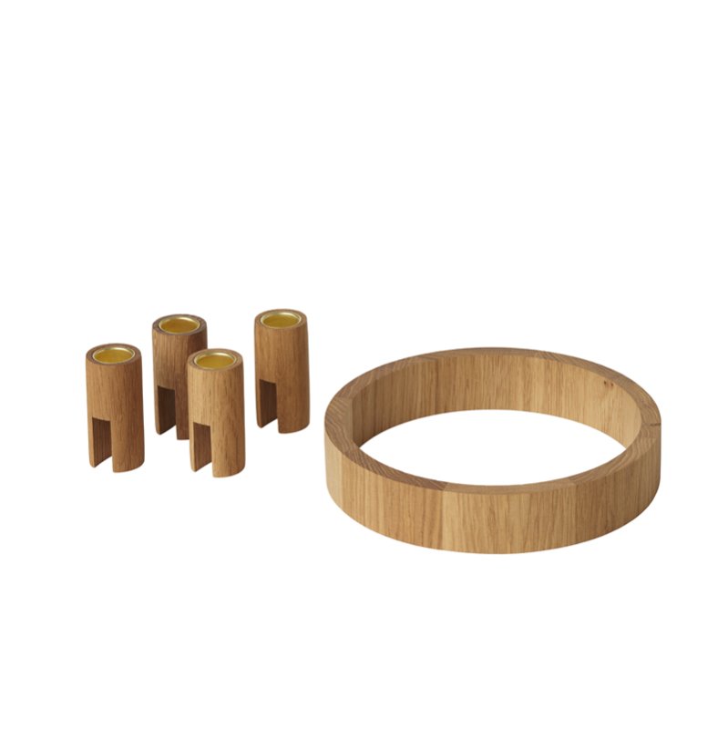 Lysestage og Adventsstage i Eg. Stilrent Dansk Design