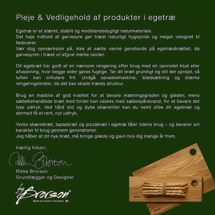 Plejevejledning egetræ