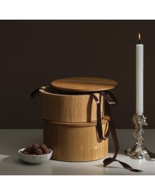 Runde trææsker med låg