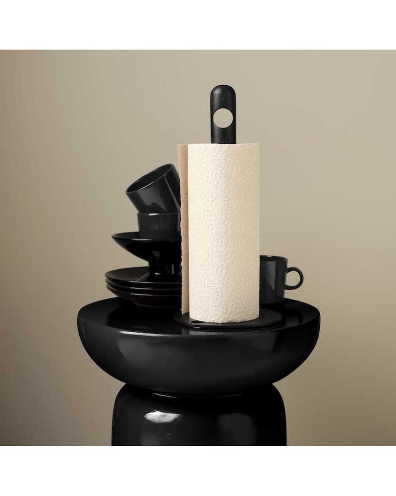 Køkkenrulleholder sort eg