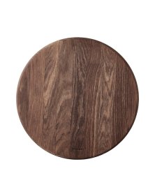 Rundt skærebræt i røget eg